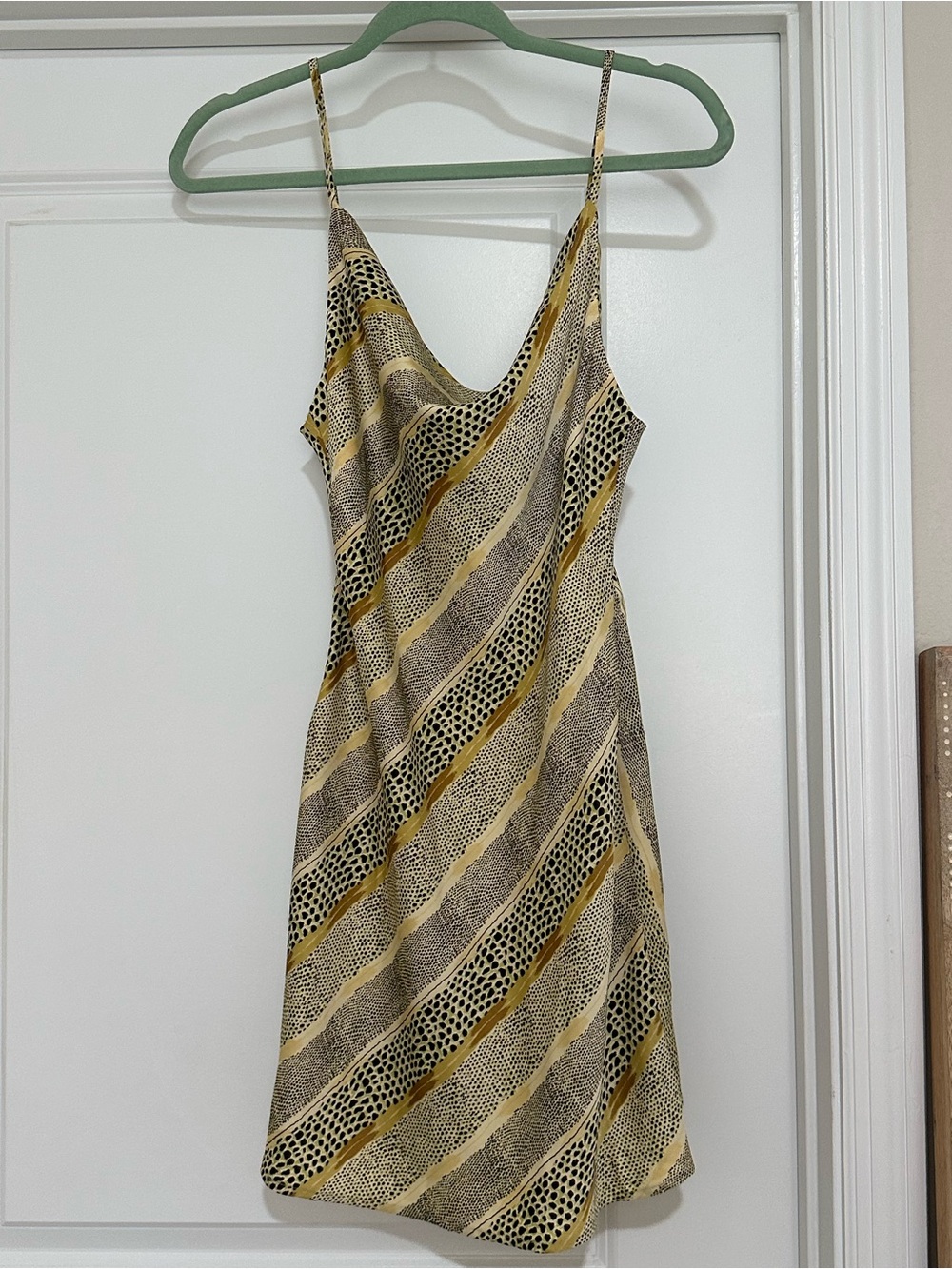 Urban Outfitters Yellow and Black Diagonal Slip Dress